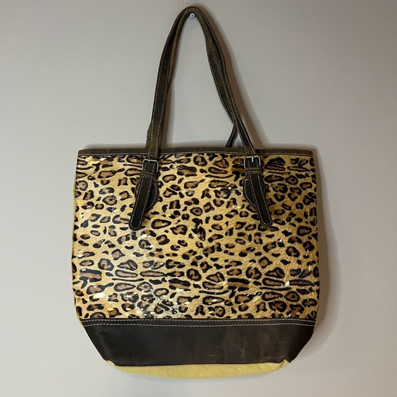 Myra Bag Bags Myra Bag Leopard Animal Print Leather Accent Shoulder